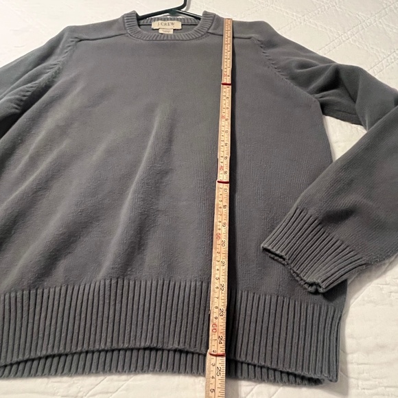 J.CREW Men's Unisex Slate Blue HERITAGE COTTON CREWNECK SWEATER Large Ribbed - Picture 6 of 9